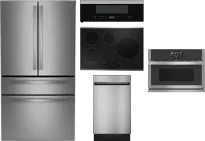 5 Piece Package Includes Refrigerator, Cooktop, Wall Oven, Microwave And Dishwasher